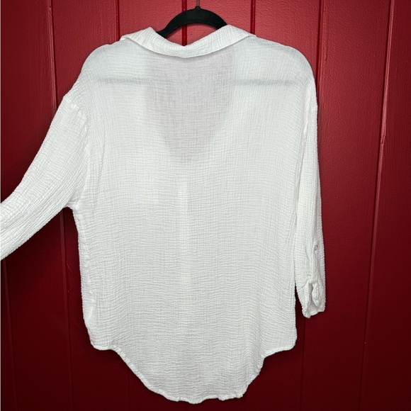 Tahiti White Textured Button-Up Shirt Women’s XL - Picture 8 of 8
